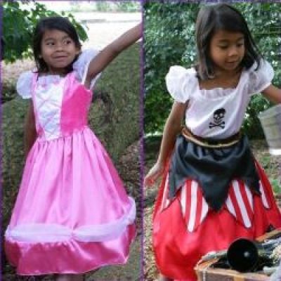 Déguisement robe réversible Princesse - Pirate  (3 - 5 ans) (couverture)