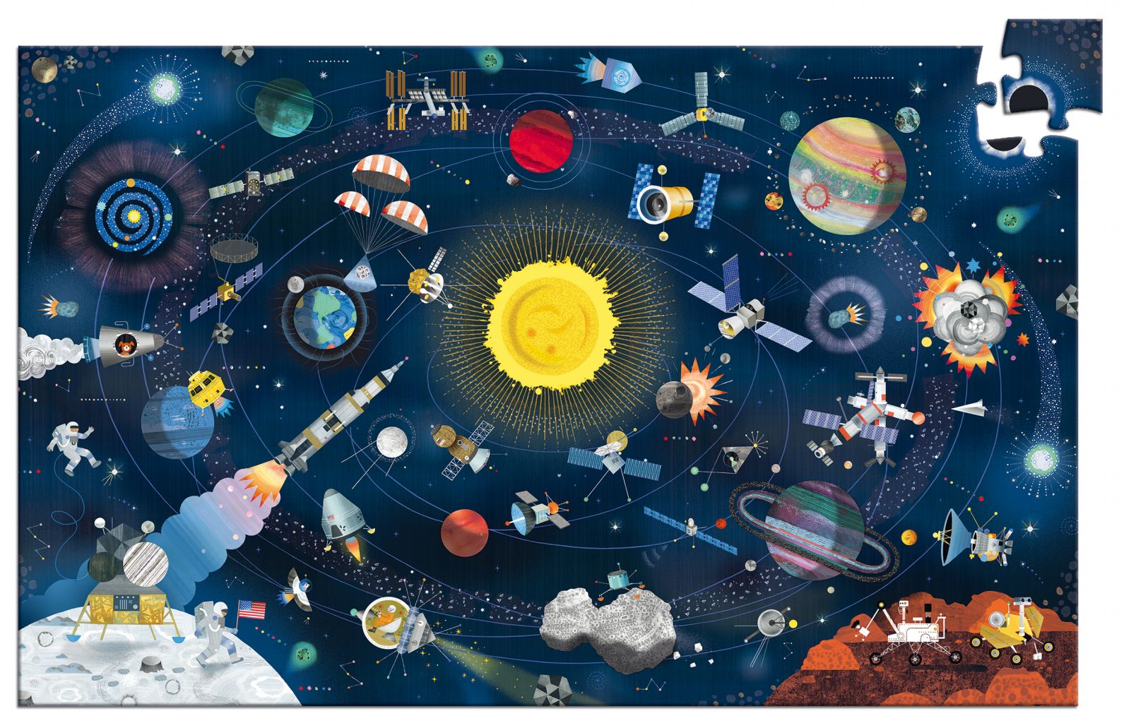 Puzzle - L'espace + livret - 200 pcs