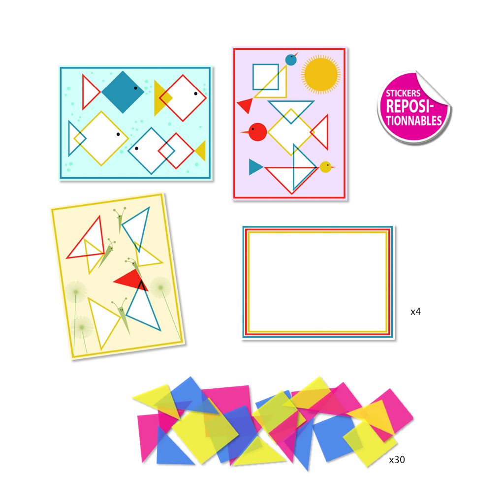 Créer avec des stickers - Des carrés magiques