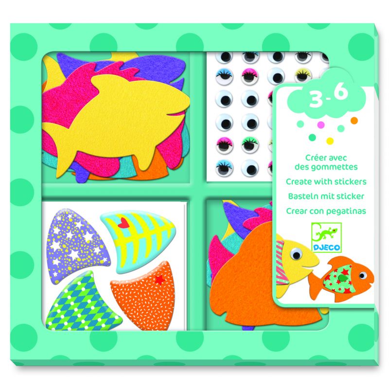 Créer avec des stickers animaux djeco 3-6 ans