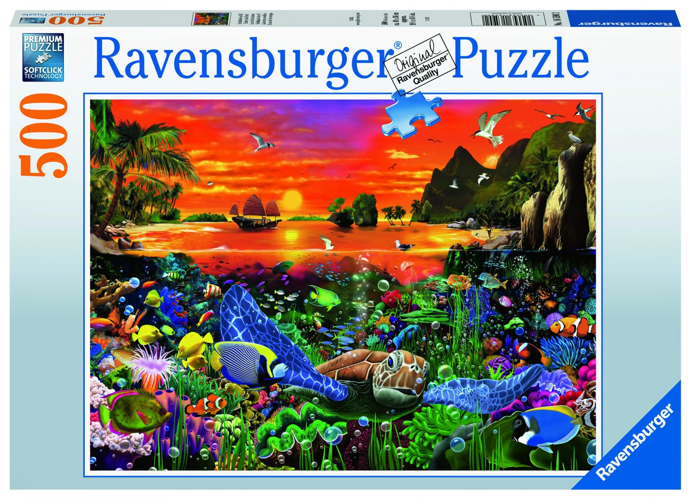 Puzzle - Tortue dans un récif - 500 pcs