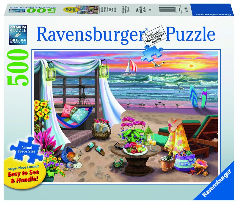 Puzzle - Cabane sur une plage - 500 pcs (couverture)