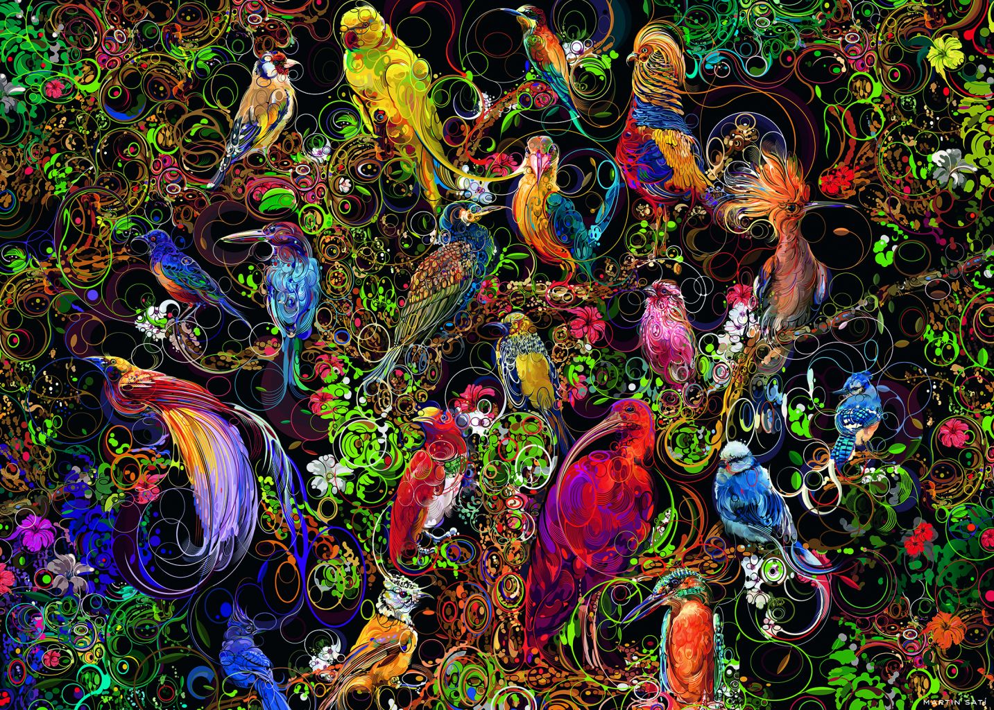 Puzzle - Tableau d'art d'oiseaux 1000 pcs
