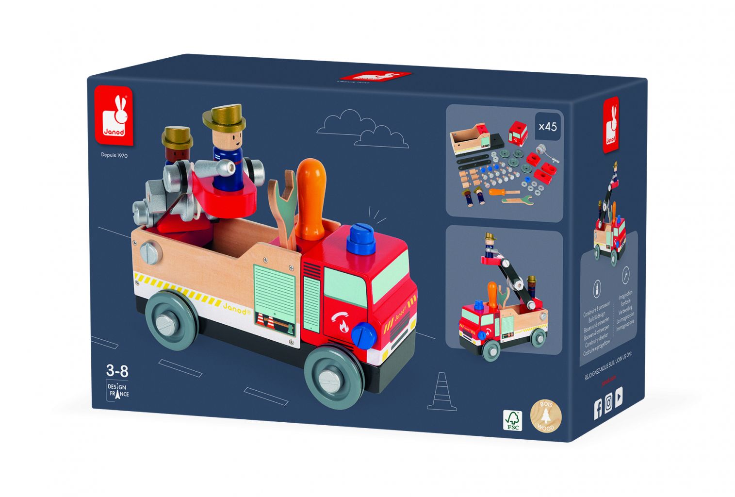 Camion pompiers Tender Leaf Toys