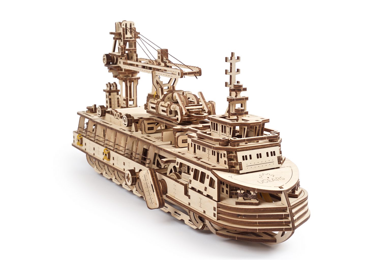 Maquette 3D en bois - Navire de recherche