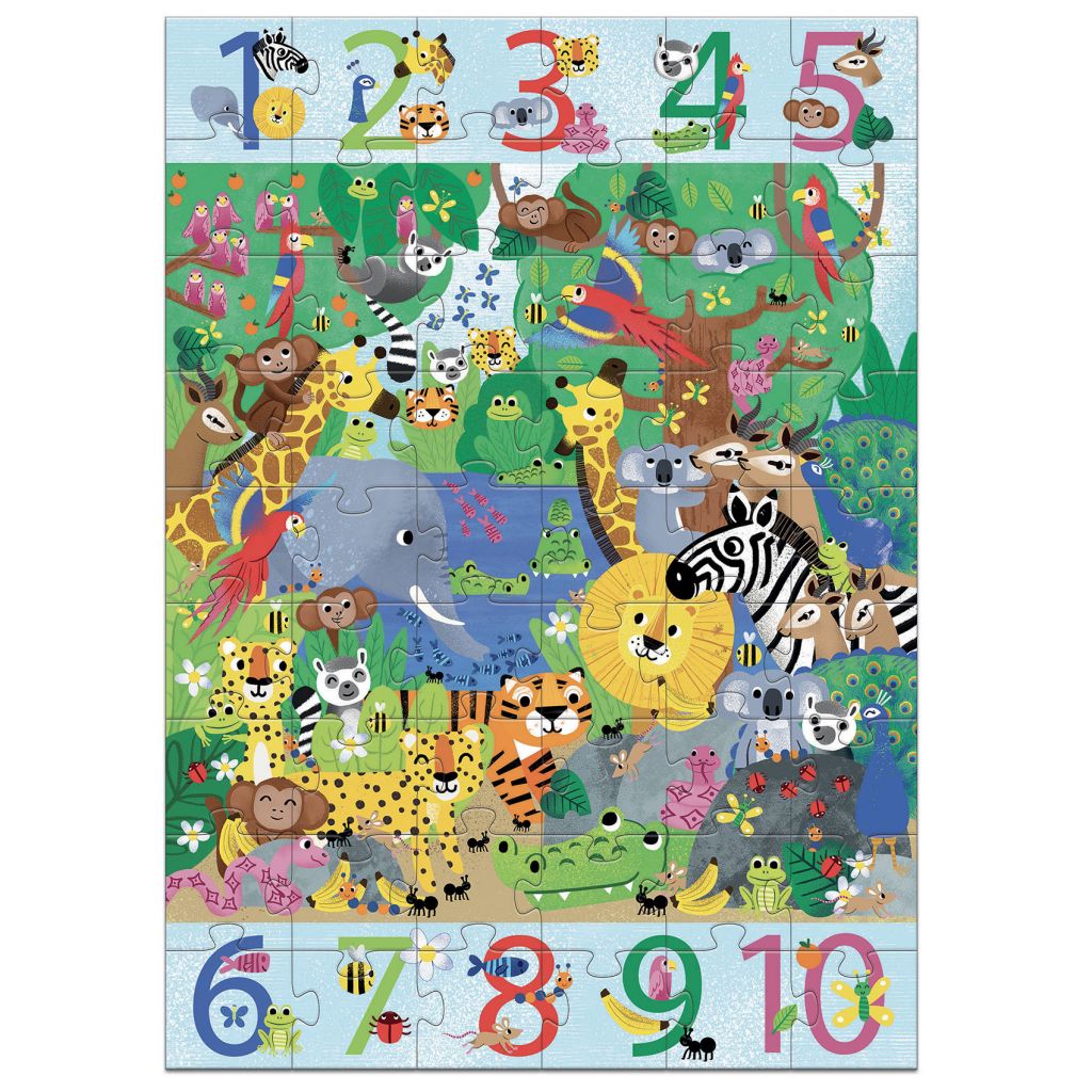 Puzzle géant - Géant 1 à 10 jungle - 54 pcs