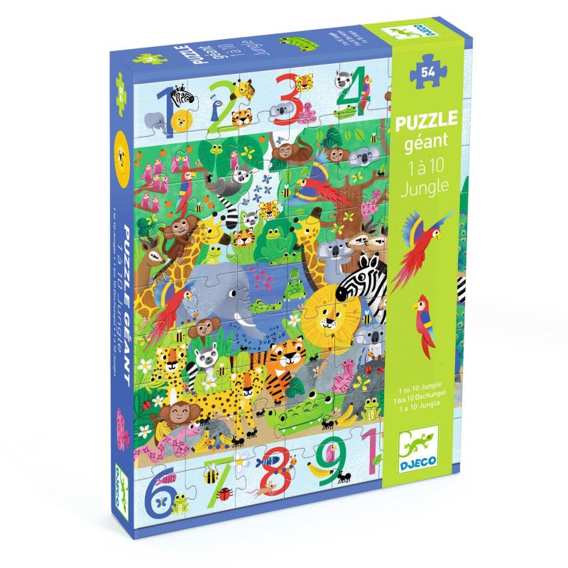 Puzzle géant - Géant 1 à 10 jungle - 54 pcs (couverture)