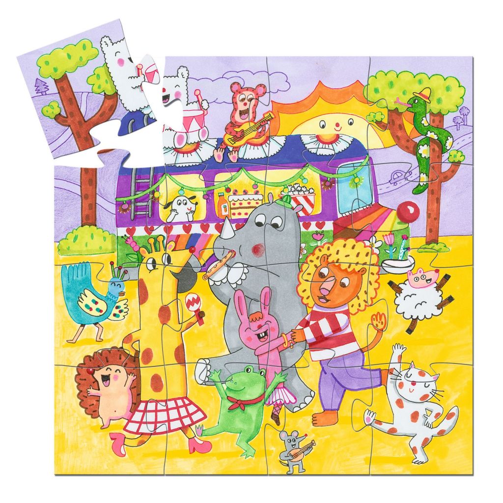 Puzzle - Le bus arc-en-ciel - 16 pcs