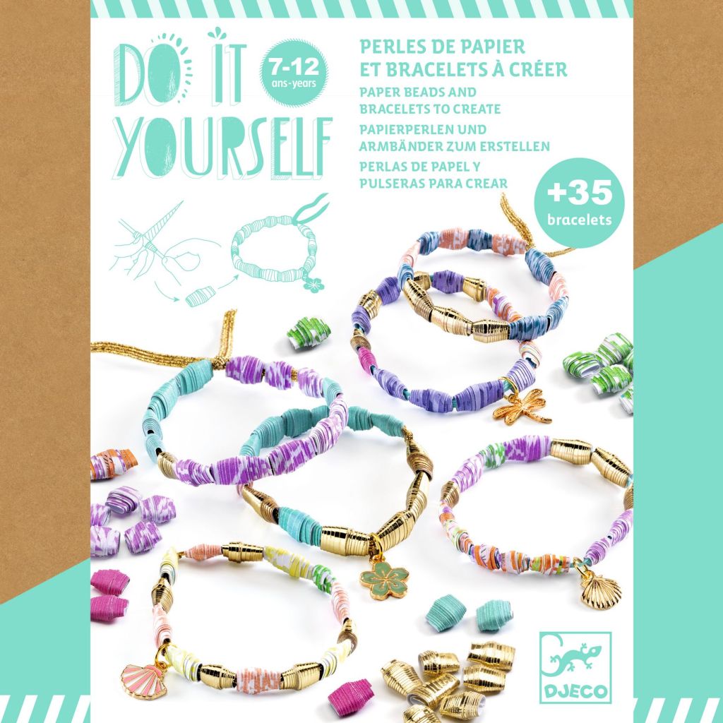 Do it yourself - Perles de papier et bracelets chics et dorés