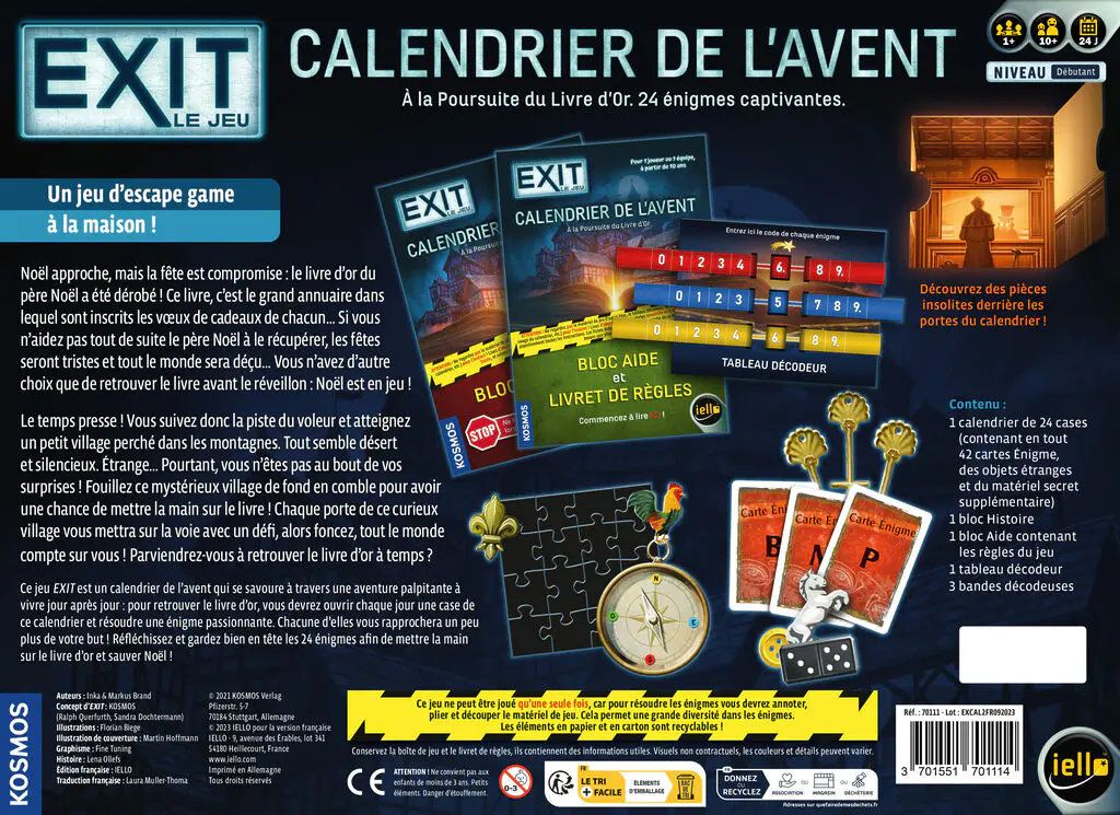 Exit - Calendrier de l'Avent: à la Poursuite du Livre d'Or