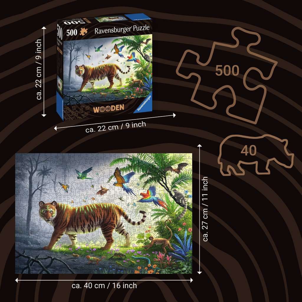 Puzzle en bois - Tigre - 500 pièces