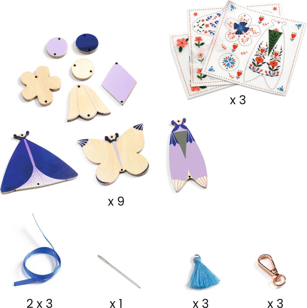 Do it yourself - 3 bijoux de sac à créer - Papillons