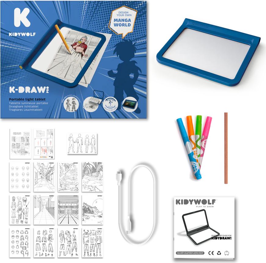 Kidydraw Pro Tablette Lumineuse Bleue Manga