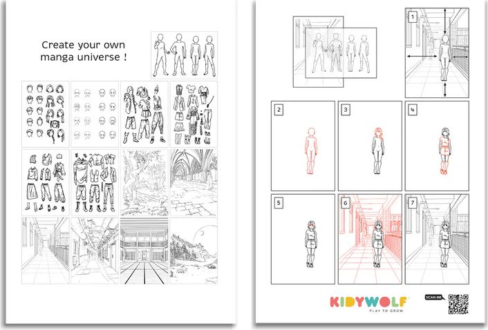 Kidydraw Pro Tablette Lumineuse Bleue Manga