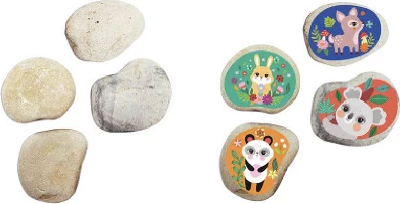 4 Galets &agrave; d&eacute;corer - Petits animaux