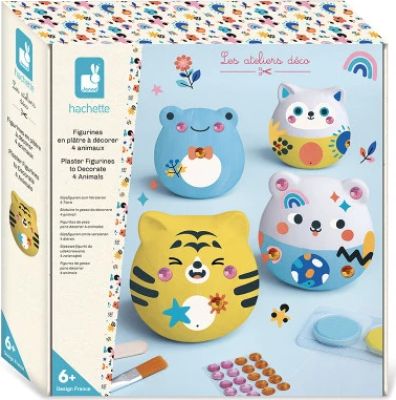 4 Figurines Pl&acirc;tre &agrave; d&eacute;corer - Animaux (couverture)