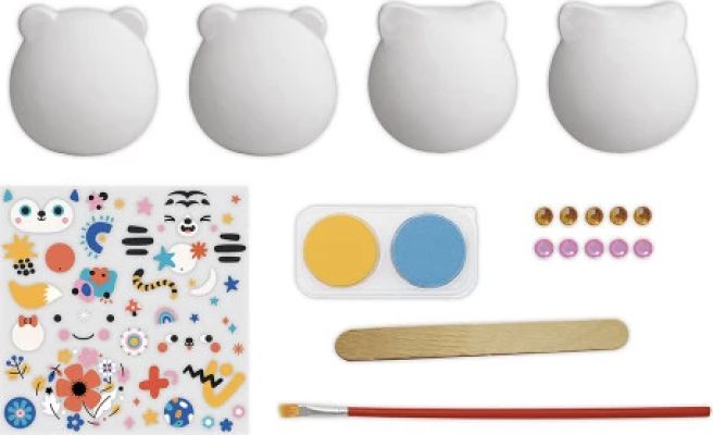 4 Figurines Pl&acirc;tre &agrave; d&eacute;corer - Animaux