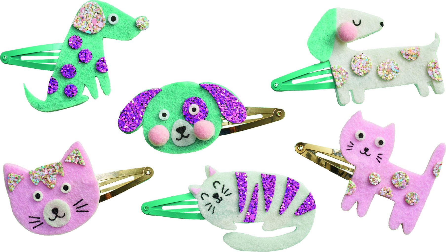 6 Barettes &agrave; cr&eacute;er - Little Pets