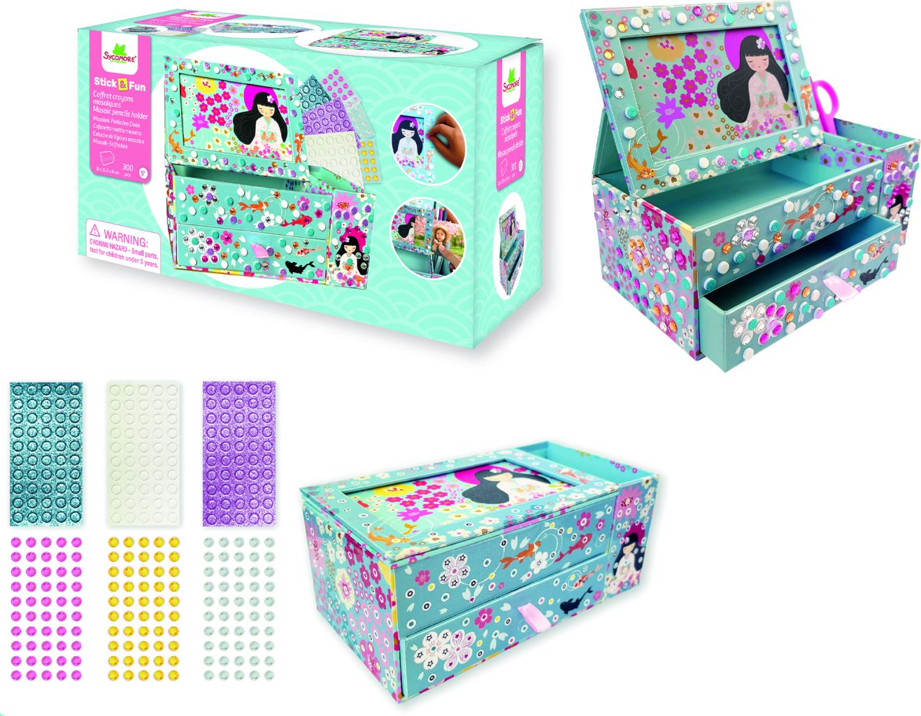 Stick & Fun - Coffret &agrave; crayons mosa&iuml;ques