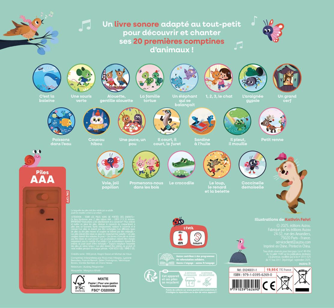 Livre sonore Mes comptines d'animaux