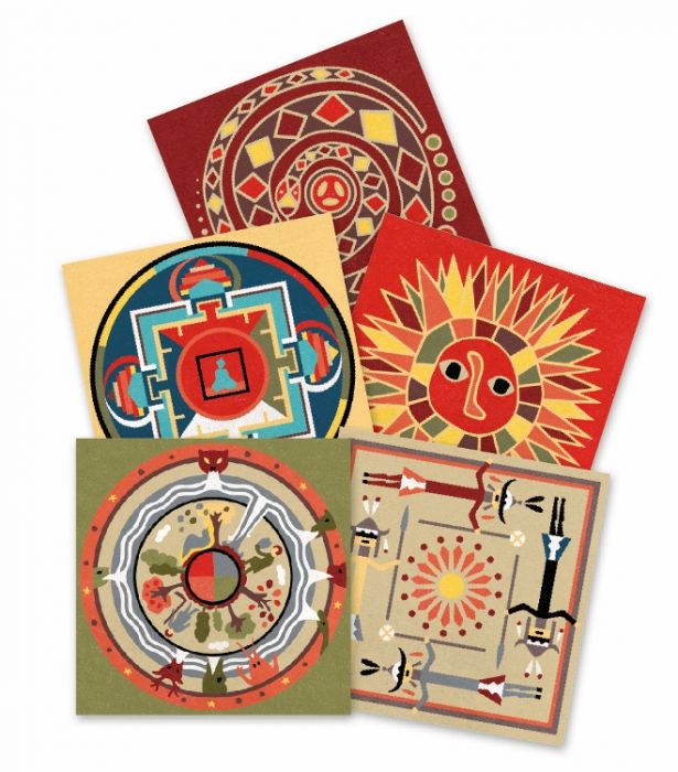 Mandalas de sable - Les 5 continents