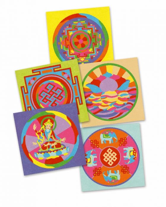 Sables colorés - Mandalas tibétains